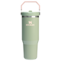 Stanley 30 OZ IceFlow Flip Straw Stainless Steel Tumbler In Lichen Green